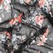 Black-Red-Multi Floral Printed Stretch Mesh Knit Fabric By the Yard
